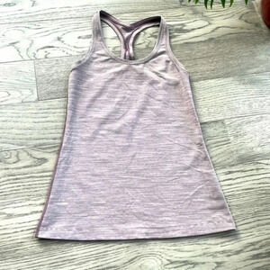 Lululemon Athletica racer back tank top light purple stripes size Small EUC